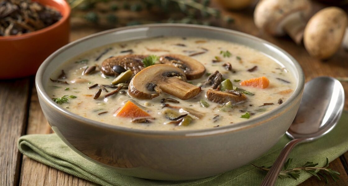 Creamy Wild Rice and Mushroom Soup