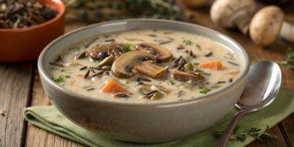 Creamy Wild Rice and Mushroom Soup