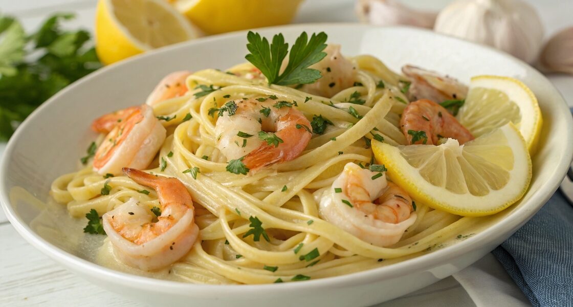 Lemon Garlic Shrimp Pasta