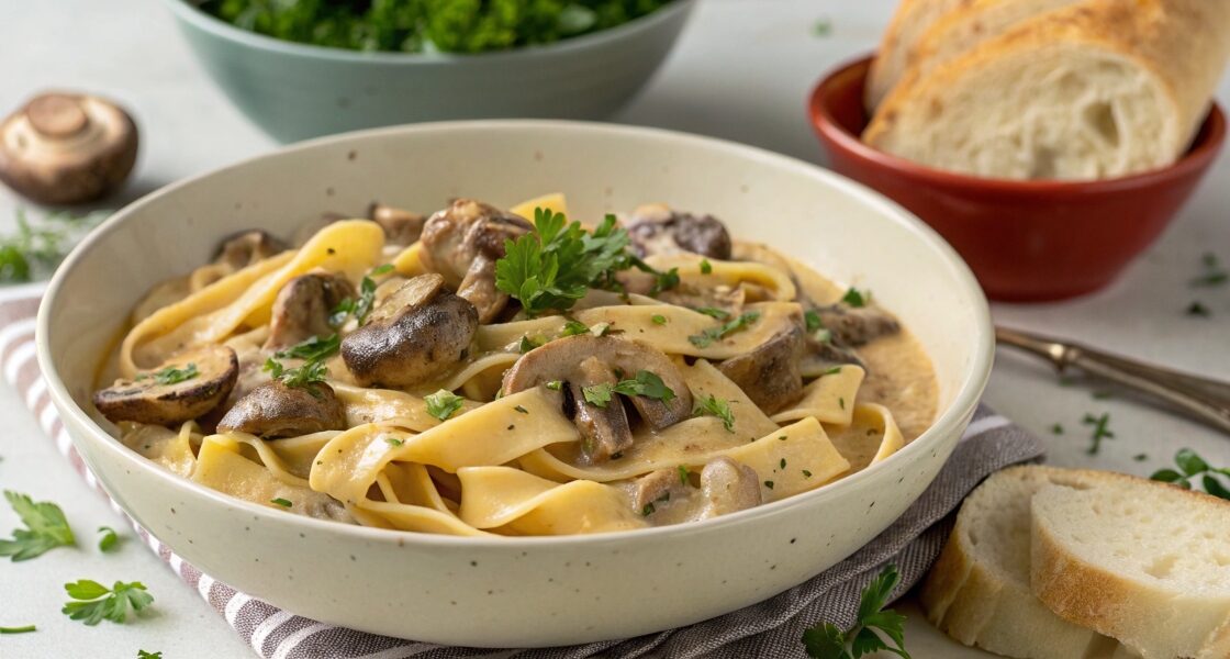 One Pot Mushroom Stroganoff