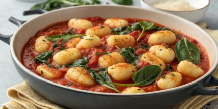 One Pot Gnocchi with Spinach and Tomato