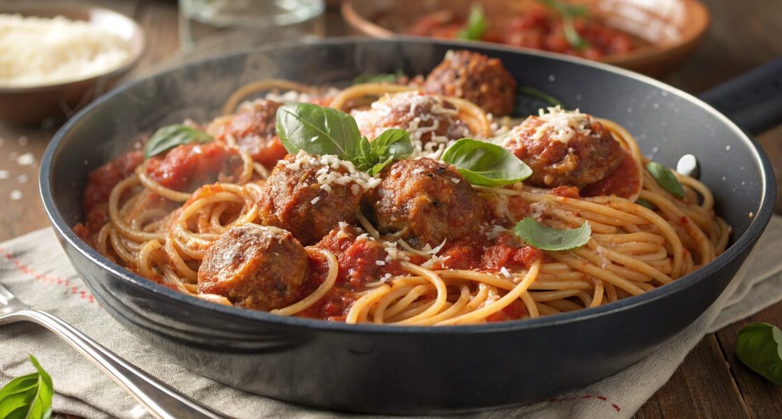 One Pot Spaghetti and Meatballs