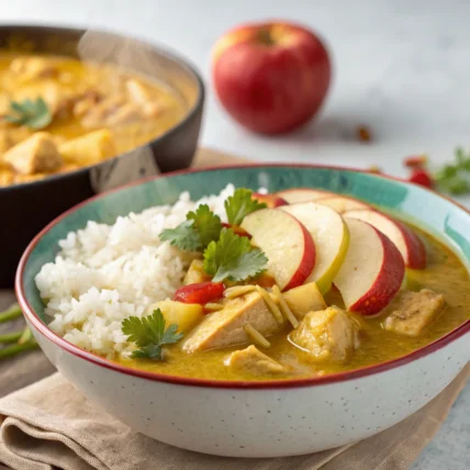 Instant Pot Chicken Mulligatawny Indian-Spiced Soup with Chicken, Apples, and Rice